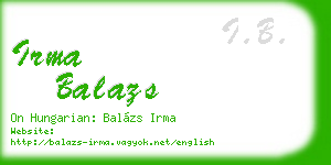 irma balazs business card