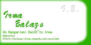 irma balazs business card